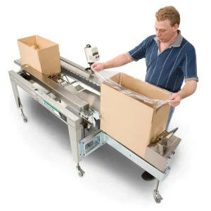 BEL 451 Semi-Automatic Poly Bag Inserter, Case Erector, Packer & Bottom Sealer